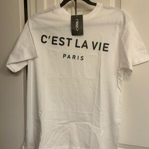 C’est la Vie white T shirt size S